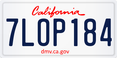 CA license plate 7LOP184