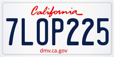 CA license plate 7LOP225