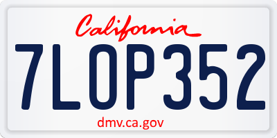 CA license plate 7LOP352