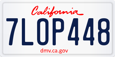 CA license plate 7LOP448