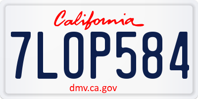 CA license plate 7LOP584