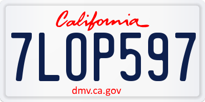 CA license plate 7LOP597