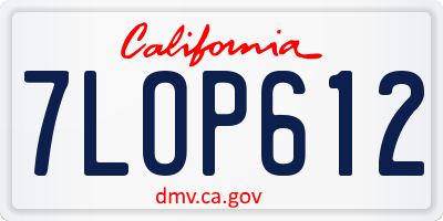 CA license plate 7LOP612