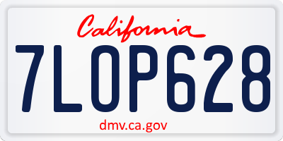 CA license plate 7LOP628