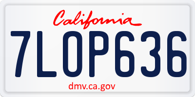 CA license plate 7LOP636
