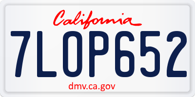 CA license plate 7LOP652