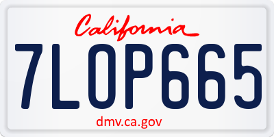 CA license plate 7LOP665