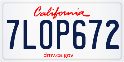 CA license plate 7LOP672