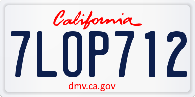 CA license plate 7LOP712
