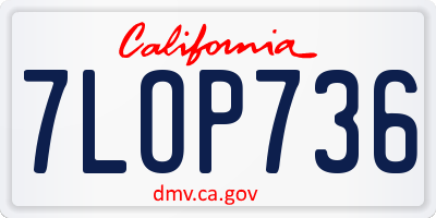 CA license plate 7LOP736