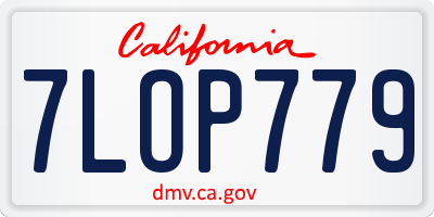 CA license plate 7LOP779