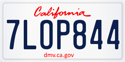 CA license plate 7LOP844