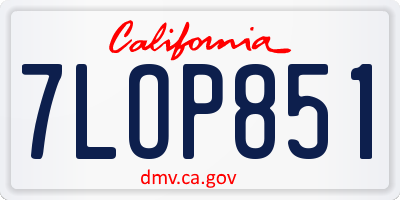 CA license plate 7LOP851