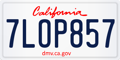 CA license plate 7LOP857