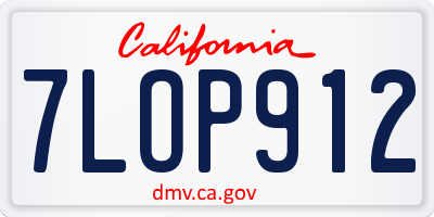 CA license plate 7LOP912