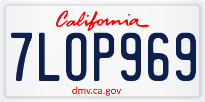 CA license plate 7LOP969