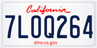CA license plate 7LOQ264