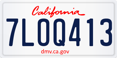 CA license plate 7LOQ413