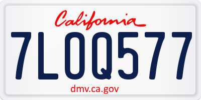 CA license plate 7LOQ577