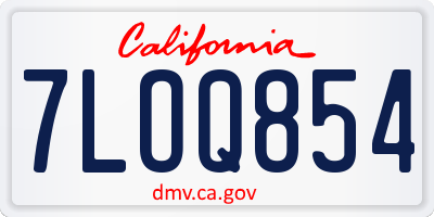 CA license plate 7LOQ854
