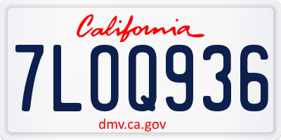 CA license plate 7LOQ936