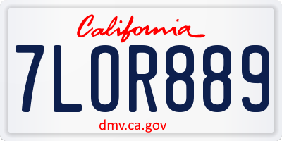 CA license plate 7LOR889
