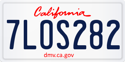 CA license plate 7LOS282