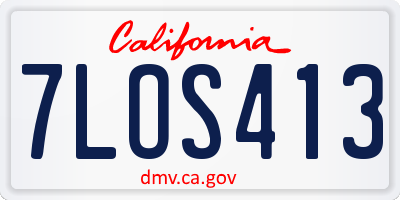 CA license plate 7LOS413