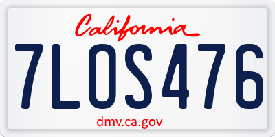 CA license plate 7LOS476
