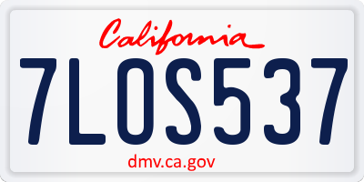 CA license plate 7LOS537