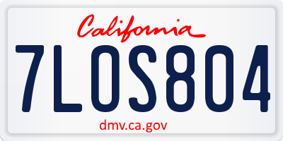 CA license plate 7LOS804