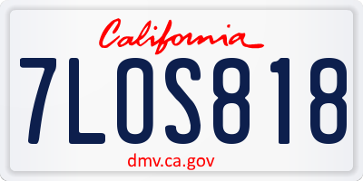CA license plate 7LOS818