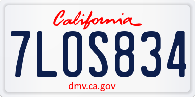 CA license plate 7LOS834