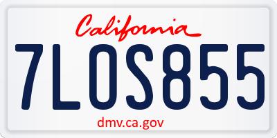 CA license plate 7LOS855
