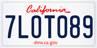CA license plate 7LOT089