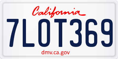 CA license plate 7LOT369