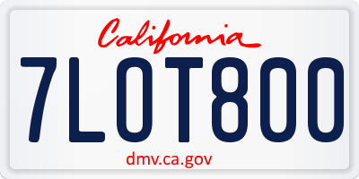 CA license plate 7LOT800