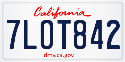 CA license plate 7LOT842
