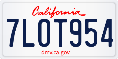 CA license plate 7LOT954