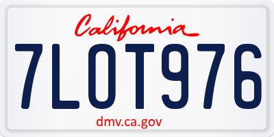 CA license plate 7LOT976
