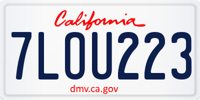 CA license plate 7LOU223