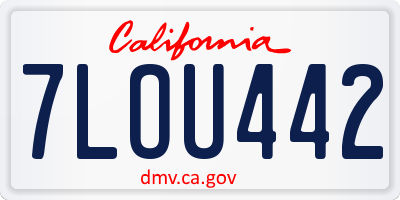 CA license plate 7LOU442