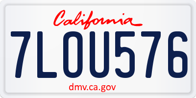 CA license plate 7LOU576