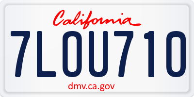 CA license plate 7LOU710