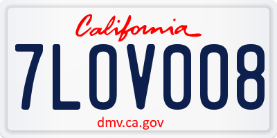 CA license plate 7LOV008