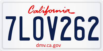 CA license plate 7LOV262