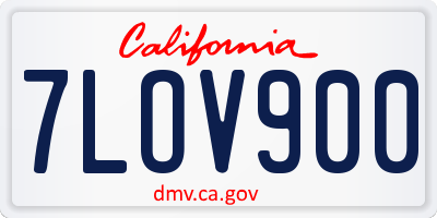 CA license plate 7LOV900