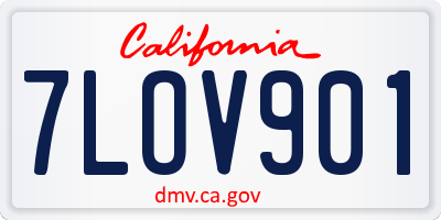 CA license plate 7LOV901
