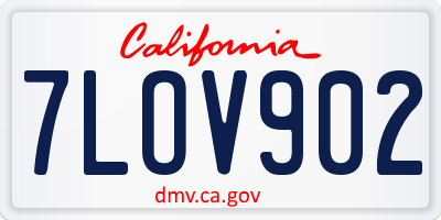 CA license plate 7LOV902