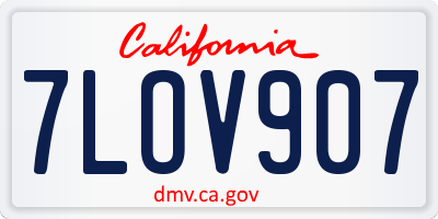 CA license plate 7LOV907